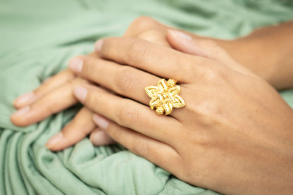 Bilva two leaves ring